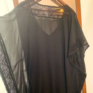 Lace and sheer bathing suit cover up